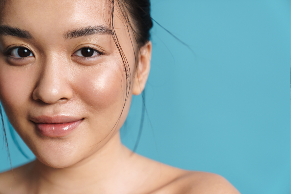 woman with clear beautiful skin