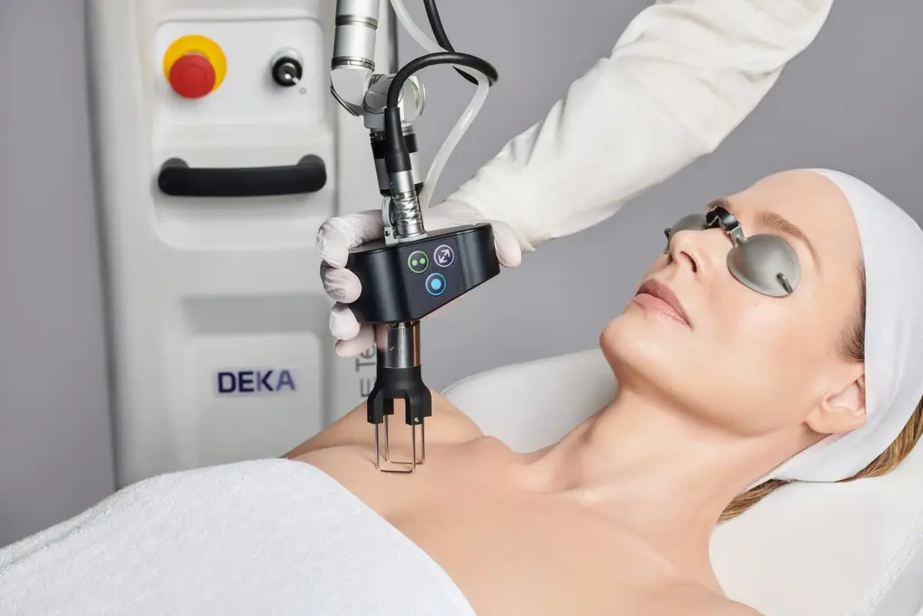 woman getting a co2 laser treatment